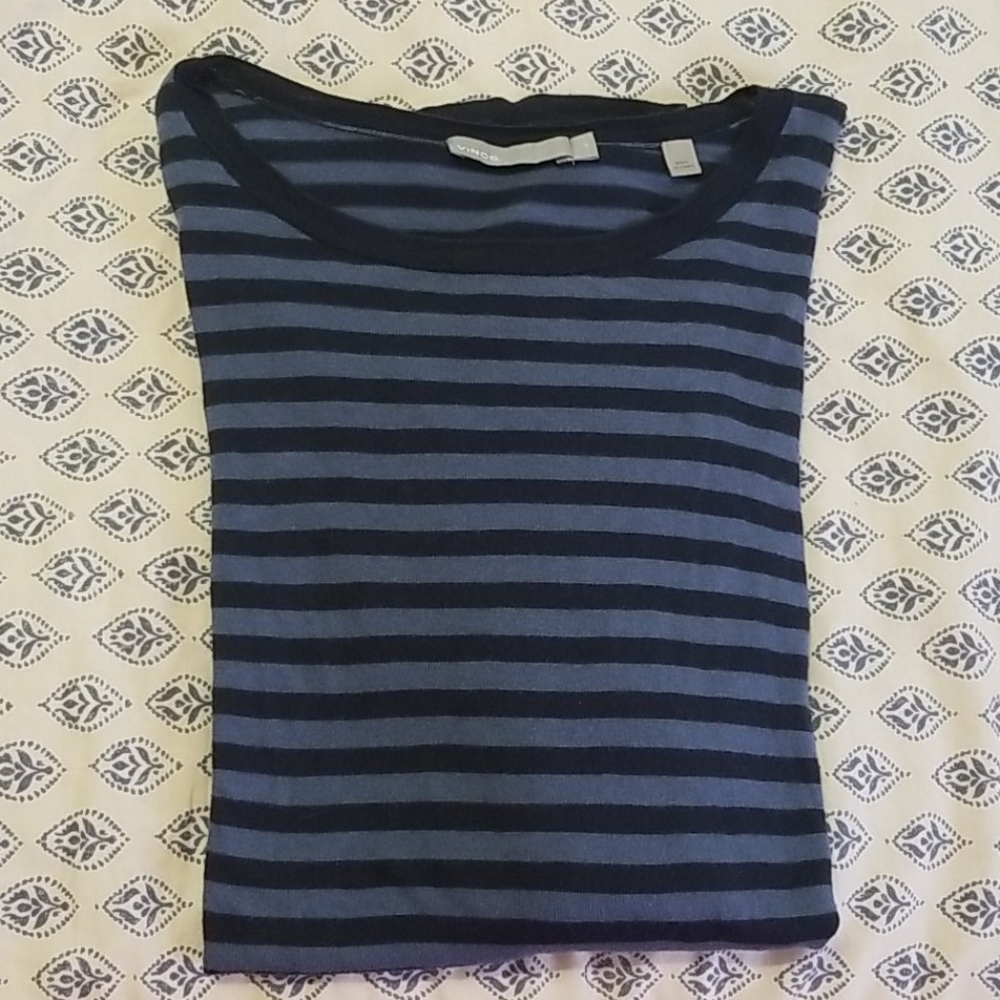 Vince Blue & Navy Striped Top